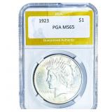 1923 Silver Peace Dollar PGA MS65