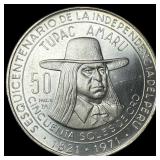 1971 Peru Silver 50 Soles De Oro