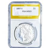 1897-S Morgan Silver Dollar PGA MS63