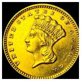 1856 Gold $1 Indian Princess Type 3 CHOICE AU