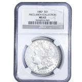 1887 Morgan Silver Dollar NGC MS63