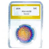 1834 Capped Bust Half Dollar PGA AU58 Monster