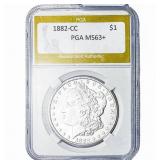 1882-CC Morgan Silver Dollar PGA MS63+