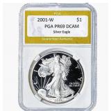 2001-W Silver Eagle PGA PR69 DCAM