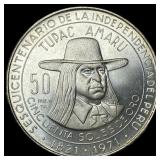 1971 Peru Silver 50 Soles De Oro