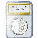 1897-S Morgan Silver Dollar PGA MS63+