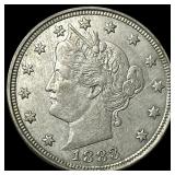1883 Liberty Head Nickel wCents CLOSELY  UNCIRCUL