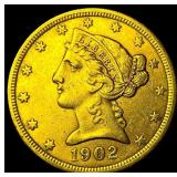 1902-S Liberty Head Half Eagle $5 Gold  CLOSELY U