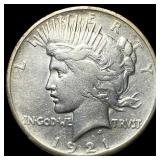 1921 Silver Peace Dollar NEARLY UNCIRCULATED