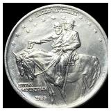 1925 Stone Mountain Silver Half Dollar CHOICE AU
