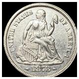 1873 Arrows Seated Liberty Dime NEARLY  UNCIRCULA