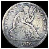 1876 Silver Seated Liberty Half Dollar  LIGHTLY C