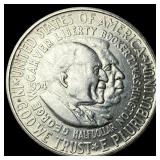 1954-S Silver Half Dollar Booker T. Washington/Car