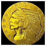 1911 Indian Head Half Eagle $5 Gold CLOSELY UNCIRC