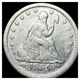1854 Arrows Seated Liberty Quarter NEARLY  UNCIRC