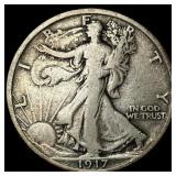 1917-S Silver Walking Liberty Half Dollar NEARLY U