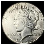 1928 Silver Peace Dollar NEARLY UNCIRCULATED
