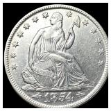 1854 Arrows Seated Liberty Half Dollar CHOICE  AU