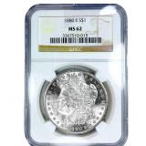 1880-S Morgan Silver Dollar NGC MS62