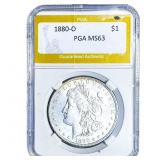 1880-O Morgan Silver Dollar PGA MS63