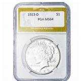 1923-D Silver Peace Dollar PGA MS64