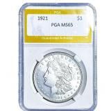 1921 Morgan Silver Dollar PGA MS65