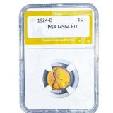 1924-D Wheat Cent PGA MS64 RD