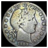 1909-S Silver Barber Half Dollar NICELY  CIRCULAT