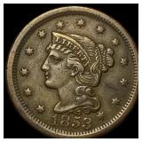 1853 Braided Hair Large Cent CLOSELY  UNCIRCULATE