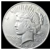 1934 Silver Peace Dollar CLOSELY UNCIRCULATED
