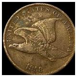1858 Copper-Nickel Flying Eagle Cent NEARLY  UNCI