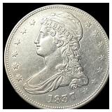 1837 Capped Bust Half Dollar CLOSELY  UNCIRCULATE
