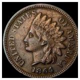 1864 Bronze Indian Head Cent NEARLY UNCIRCULATED