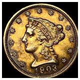 1903 Gold $2.50 Liberty Head Quarter Eagle  UNCIR