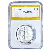 1946 Walking Liberty Half Dollar PGA MS66
