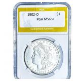 1902-O Morgan Silver Dollar PGA MS65+