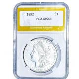 1892 Morgan Silver Dollar PGA MS64
