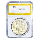 1922 Silver Peace Dollar PGA MS64