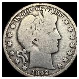 1892 Silver Barber Half Dollar NICELY  CIRCULATED