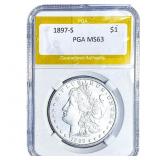 1897-S Morgan Silver Dollar PGA MS63