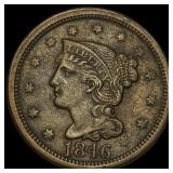 1846 Braided Hair Large Cent NEARLY  UNCIRCULATED