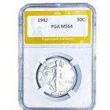 1942 Walking Liberty Half Dollar PGA MS64