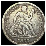 1877-S Silver Seated Liberty Dime NEARLY UNCIRCULA