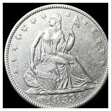 1853 Arrows/Rays Seated Liberty Half Dollar  CLOS