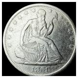 1861-O Silver Half Dollar NEARLY UNCIRCULATED