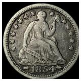 1854 Arrows Seated Liberty Half Dime ABOUT UNCIRCU