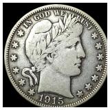 1915-D Silver Barber Half Dollar LIGHTLY  CIRCULA