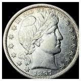 1897 Silver Half Dollar (Barber) CLOSELY UNCIRCULA