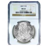 1882-S Morgan Silver Dollar NGC MS62