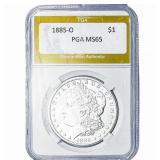 1885-O Morgan Silver Dollar PGA MS65